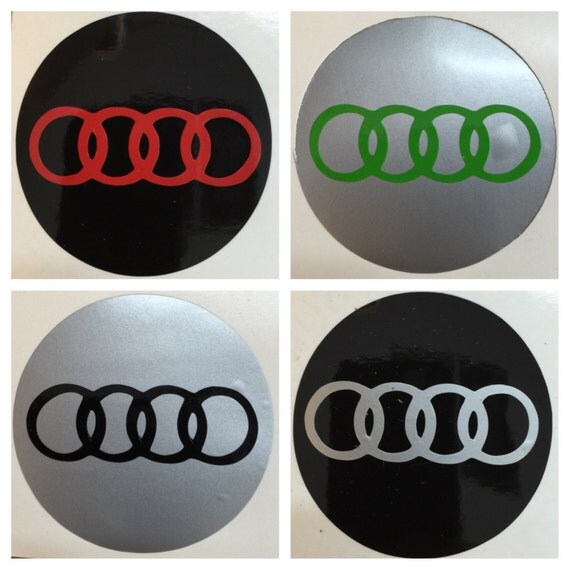 8pc audi aftermarket wheel center cap vinyl decal sticker