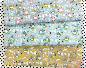 Neighbor Totoro Leaves Printed Twill Cotton Fabric Diy Neddlework Sewing Patchwork Home Textile Tissue For Toy The Clothes Bags 160*50cm