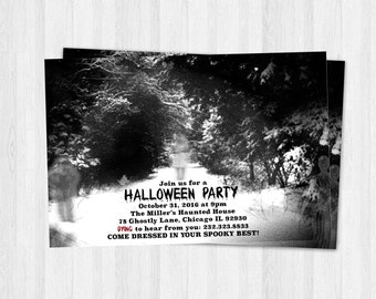 Scary Halloween Invitations, Printable Halloween Invites, Party Invitations, Halloween Printable invitations