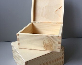 Wooden box, Wooden box with lid, Wood, Jewellery box, Gift box, Jewelry box, Personalized, Cottage decor, Unfinished wood box