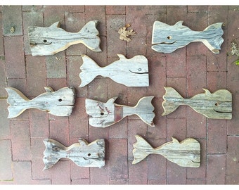 Whimsical Driftwood Whales