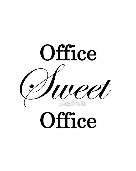 Download Printable Art Office Sweet Office Print 8x10 JPG