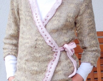 Girls wrap Cardigan in wool. Gr. 140-146