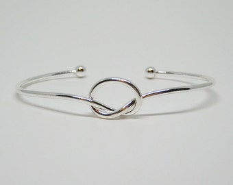 Silver Love Knot Bracelet, Tie the Knot Bracelet, Bridesmaid Proposal Gift, Bridesmaid Gifts, Tie the Knot, Bracelet, Love Knot Bangle