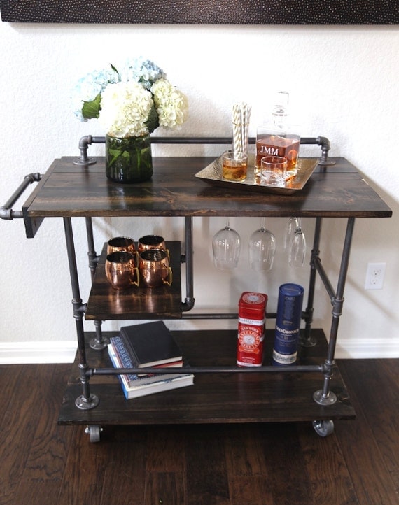 Industrial Bar Cart by FryByDesign on Etsy