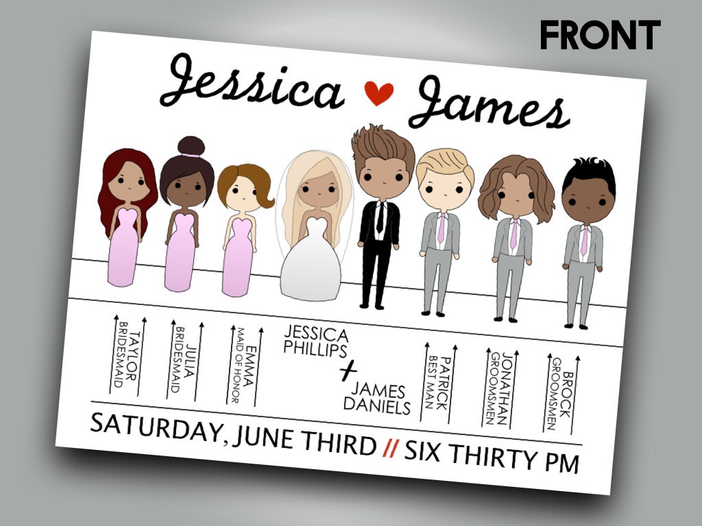 Wedding Cartoon Program Tanner Smith Designs