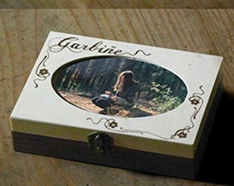 Boxes decorated with pyrography and mixed media