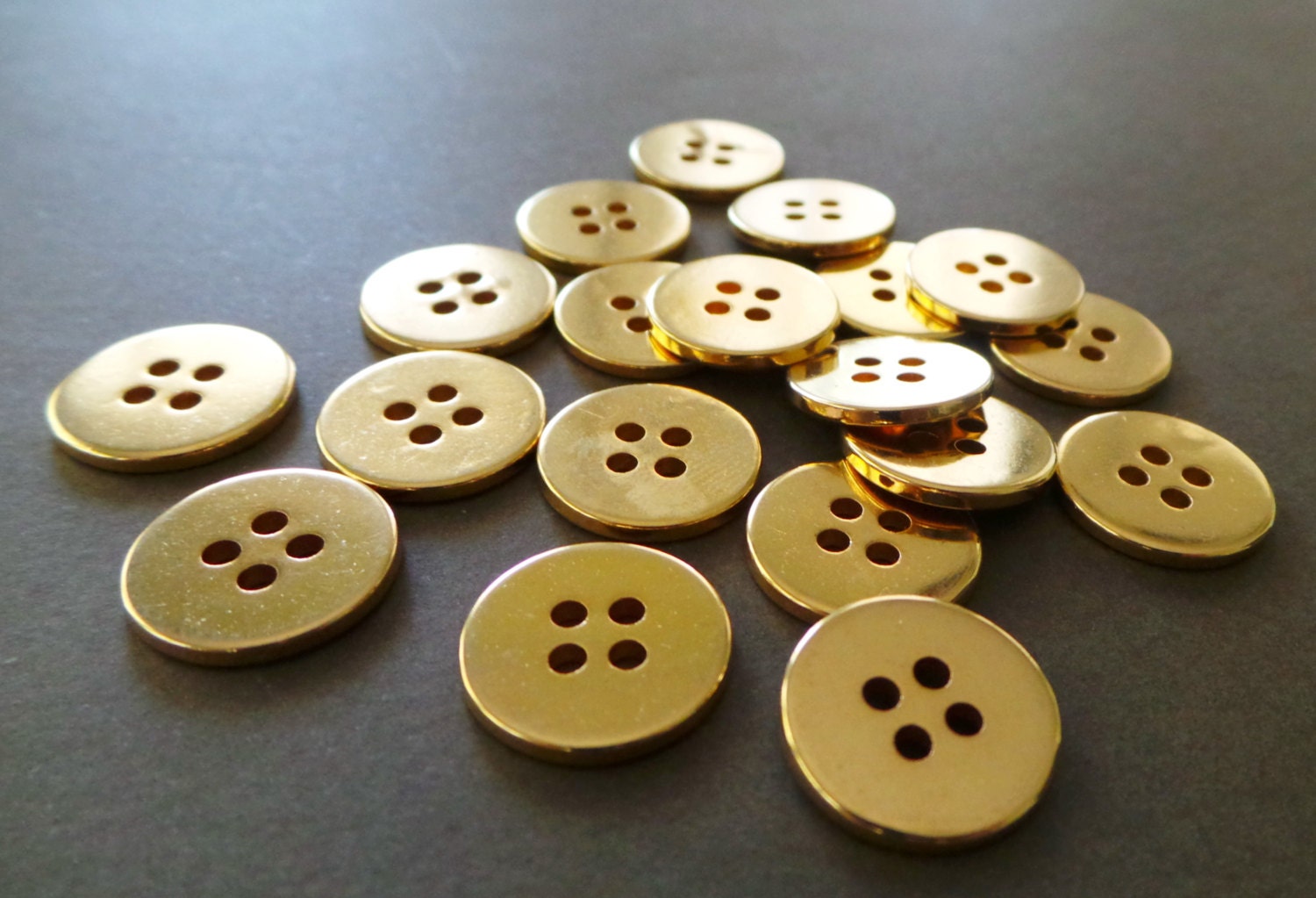 Gold Plated Vintage Buttons Embellishment Craft Supply 2dz from AMD on