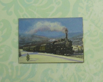 Dollhouse Miniature Steam Locomotive Wall Panel