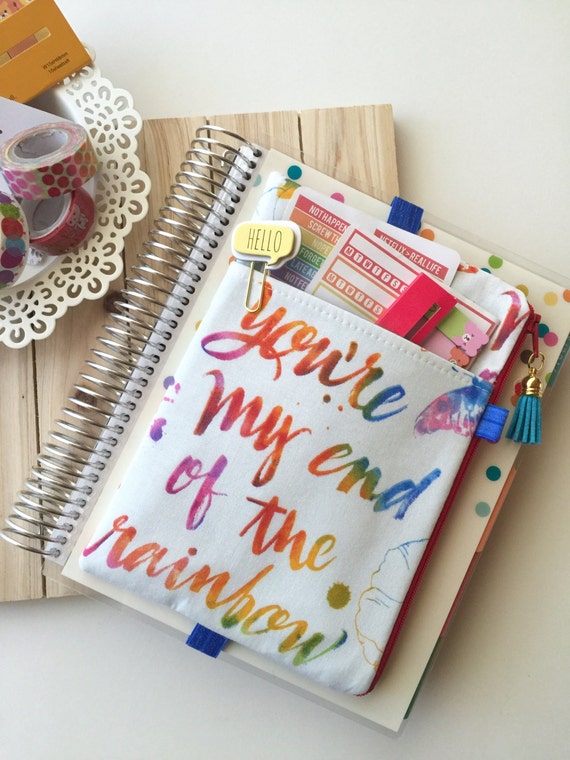 Rainbow Pouch Planner Pouch Happy Planner by simbiosisbyjulia