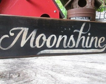 Primitive Wood Sign MoonShine Man Cave Bar Saloon Rustic Cabin Decor Handmade