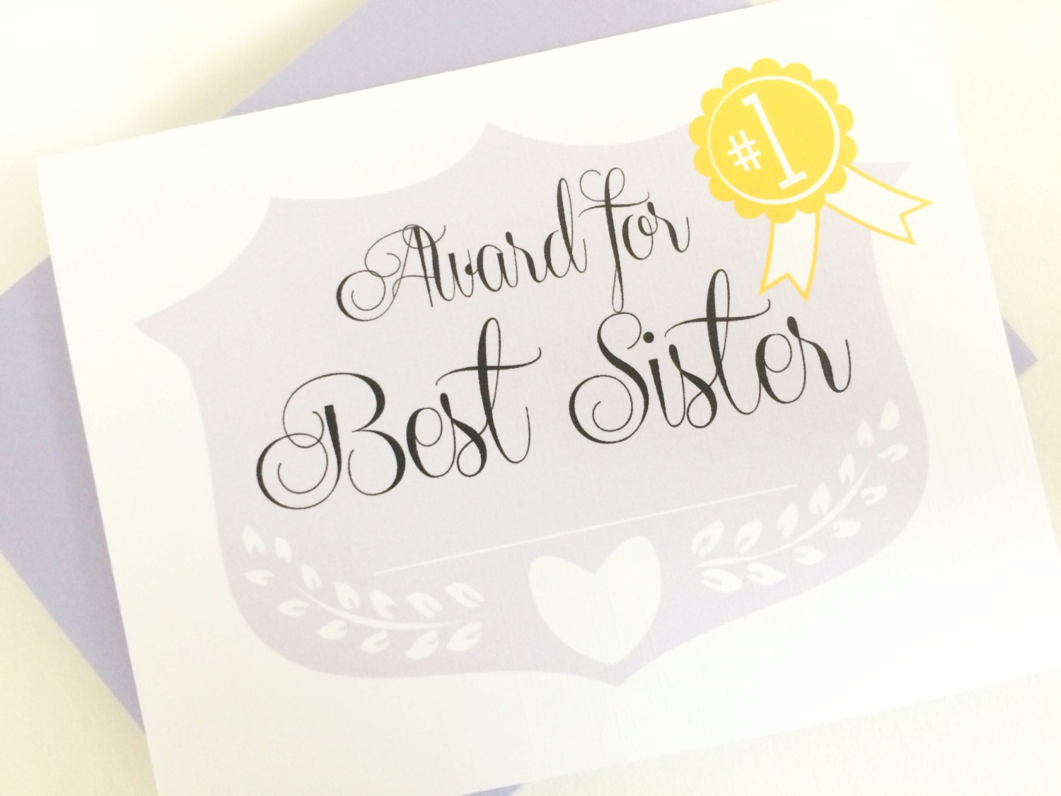 Award for Best Sister Card. Sisters Birthday Card. Card for