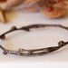Willow twig bangle, sterling silver, blackened twig jewelry, ready to ship