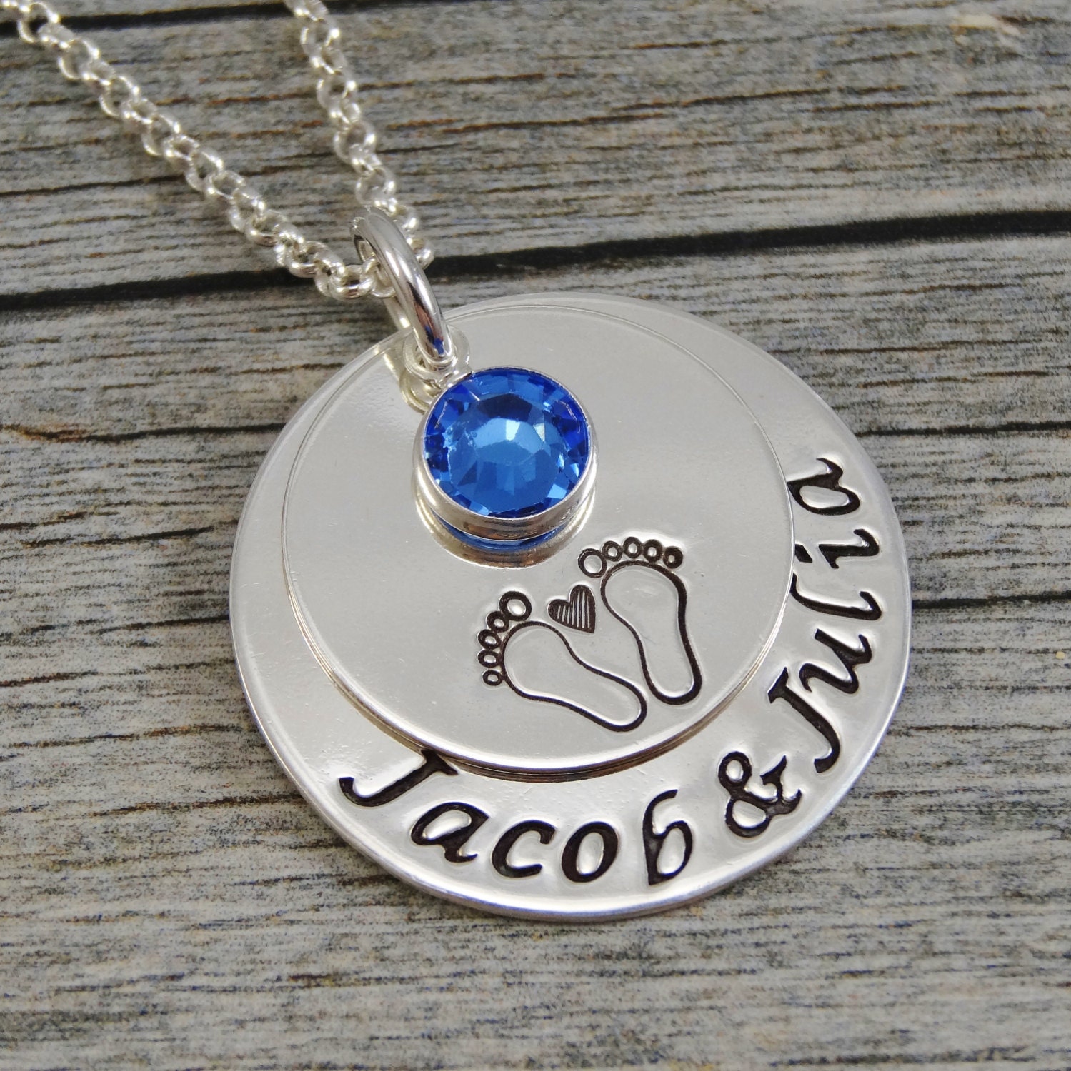 Hand Stamped Jewelry Personalized Jewelry New Mom Necklace