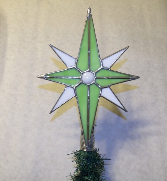 Handmade Star of Bethlehem Tree Topper Stained Glass North