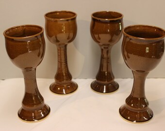 Long stem wine goblets