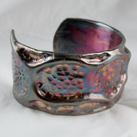 Hammered Repurposed Copper Pipe Bracelet 124.