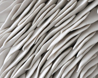 Magnolia - Porcelain Micro Tile - Textured Ceramic Wall Sculpture Wall Art Flower