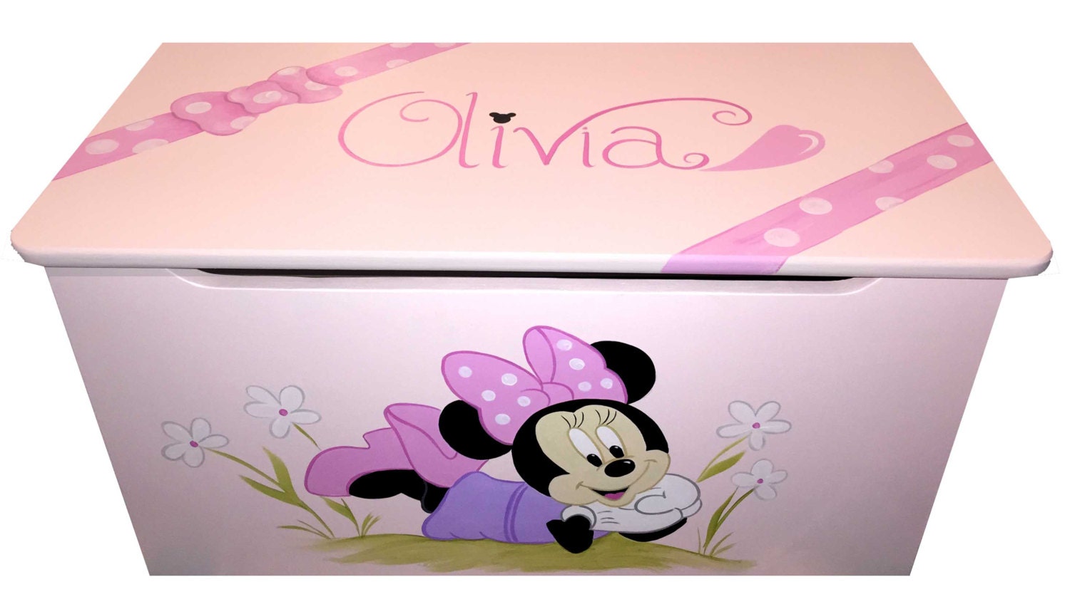 Childrens wooden toy box Pretty In Pink Minnie Mouse
