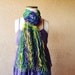 Mardi Gras Scarf, Lightweight Mardi Gras Fashion Accessory. Purple, Green, Gold with Metallic Sparkle Fringe and Ribbon Scarf