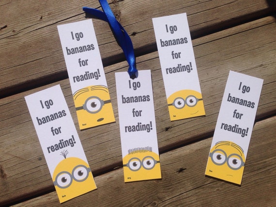 Minions Despicable Me printable bookmark set instant