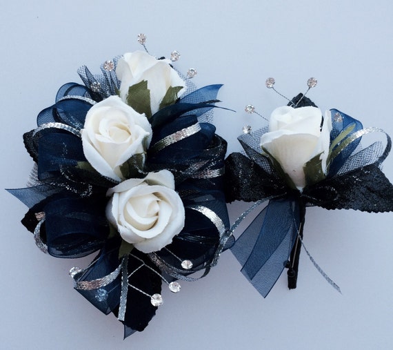Black Silver And Blue Bouquets