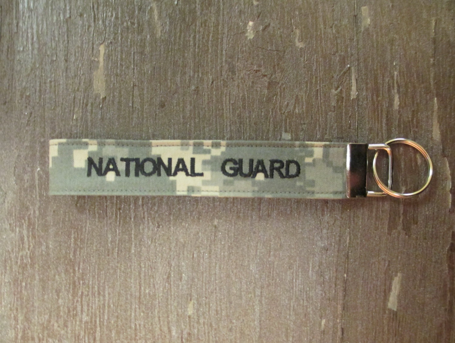 Military Wristlet U.S. Army National Guard Name Tape Key