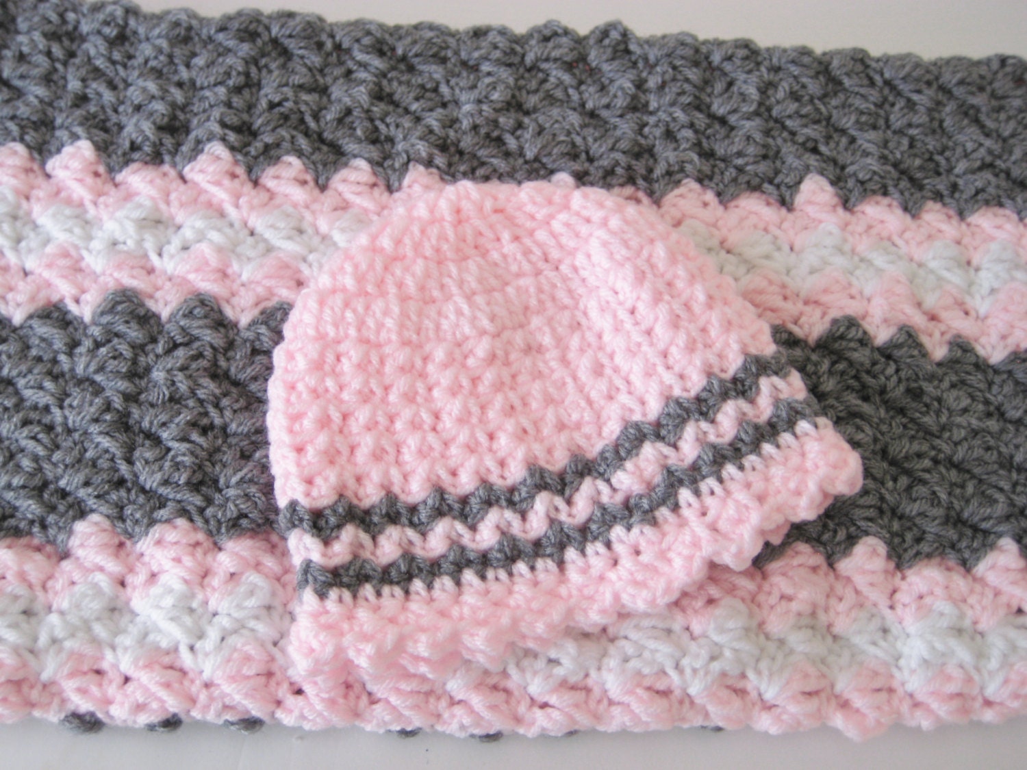 Crochet Baby Blanket Set Nursing Blanket Baby by PeppersAttic