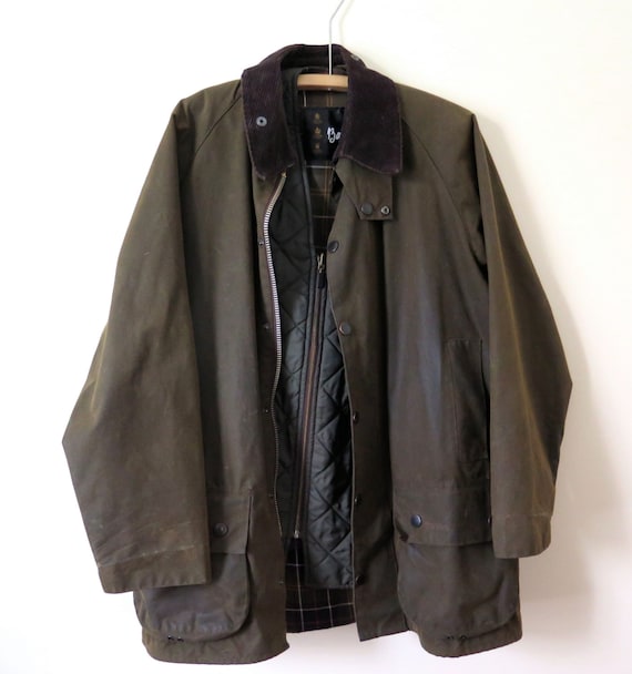 On hold Vintage Barbour Classic Moorland Waxed Jacket with