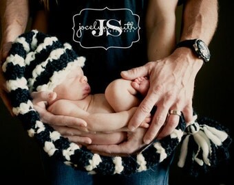 Newborn Photography Prop Baby Knit Hat Elf Christmas Valentines Day Red and White