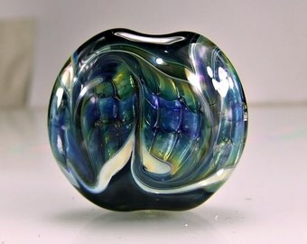 Blue Glass Lampwork Focal Bead