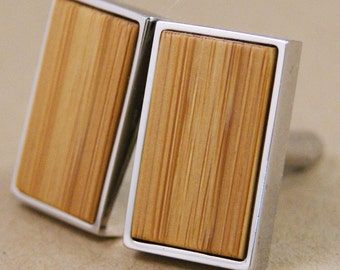 Sustainable Bamboo wood cufflinks for men