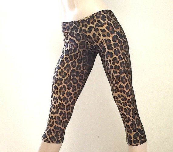 Hot Yoga Fitness Capri Pant Cheetah Low Rise by SXYfitness on Etsy