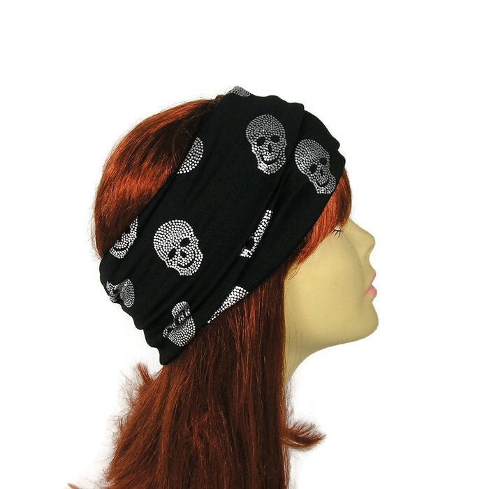 Skull Accessories Skull Apparel Skull Head Wrap Black and