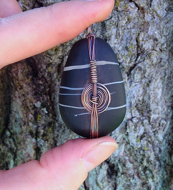 Wire Wrapped Glass Stone