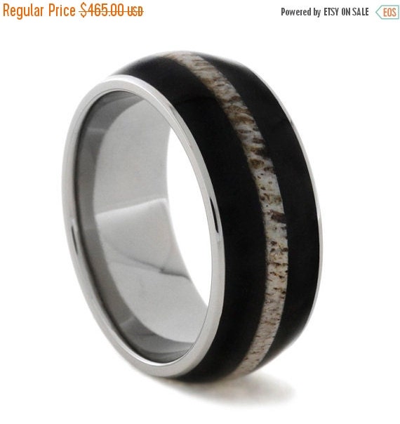  Wedding  Sale  African  Blackwood Ring  with an by jewelrybyjohan