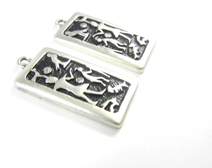 Set of Rectangular Egyptian Hieroglyphic-like Charms