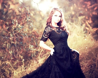 Victorian black lace dress