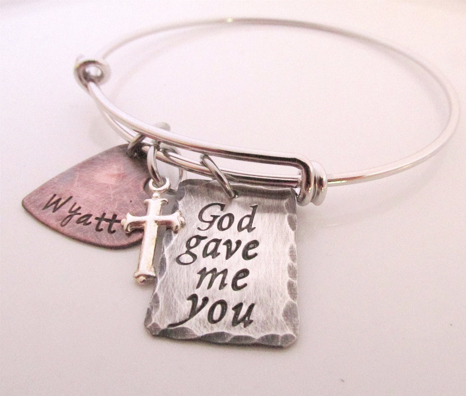 God gave me you Bracelet Rustic Charm Bracelet by