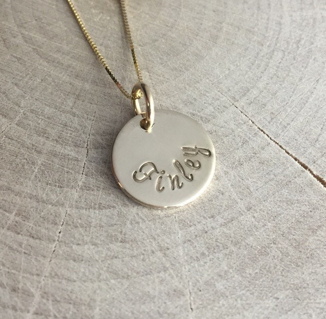 14K Solid Gold Name Necklace 14K Yellow Gold Name Necklace