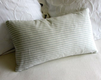 french ticking decorative Pillow 12x20 includes insert spa stripes