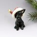 Scottish Terrier Christmas Ornament Figurine Santa Hat Porcelain