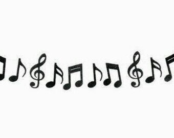 Music Note Garland, Wedding Garland, Recital, Bat Mitzvah, Bar Mitzvah Decoration, Musical Notes