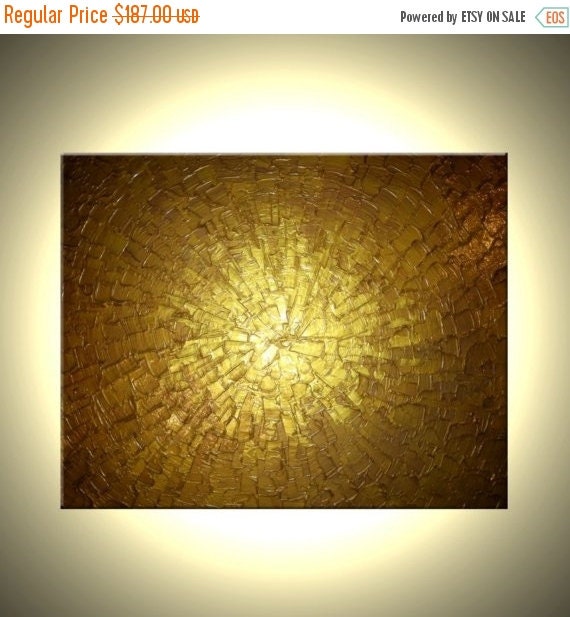 Gold Abstract Original Painting Sale 22% Off