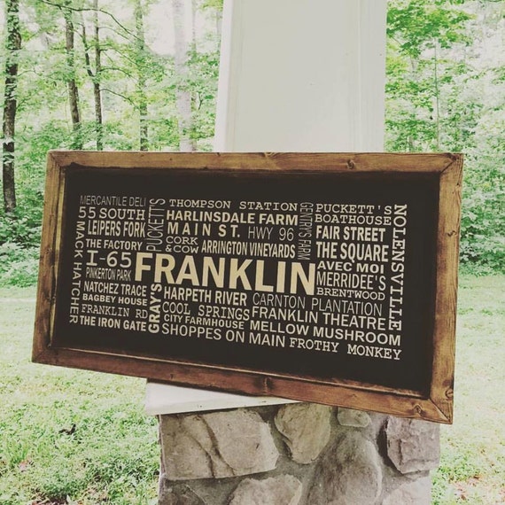 Franklin TN sign Nashville Sign Custom Subway art sign