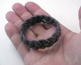charcoal grey child size three strand rope bracelet sailor bracelet rope jewelry turks head knot bracelet small bracelet 4009