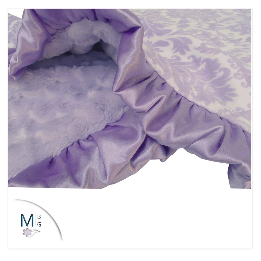 Light Purple Lavender Damask Minky Baby Blanket by MinkyBabyGifts
