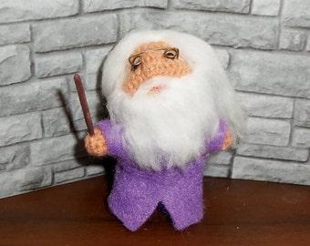 Albus Dumbledore Miniature Crocheted Doll Ready to Ship