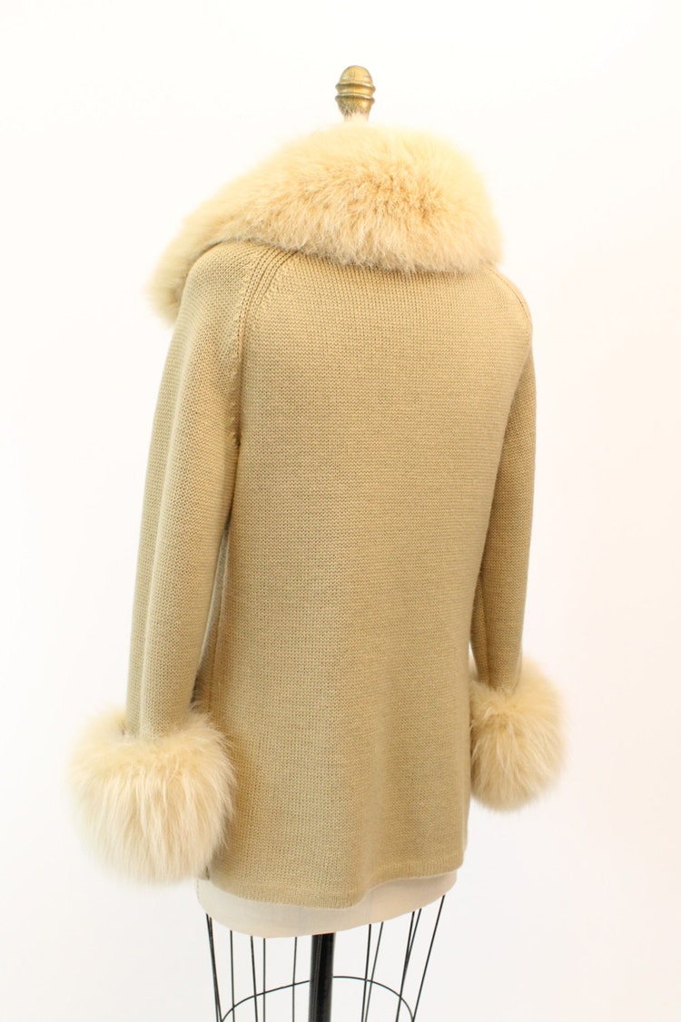cardigan with fur collar and cuffs