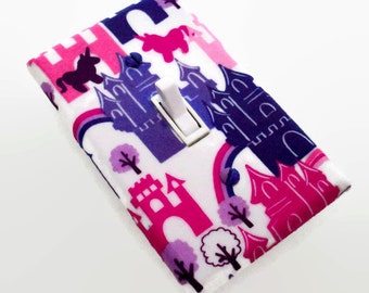 Castle Light Switch Cover - Princess Switch Plate - Girls Princess Bedroom - Pink Purple Room Decor - Girls Princess Bedroom - Unicorn